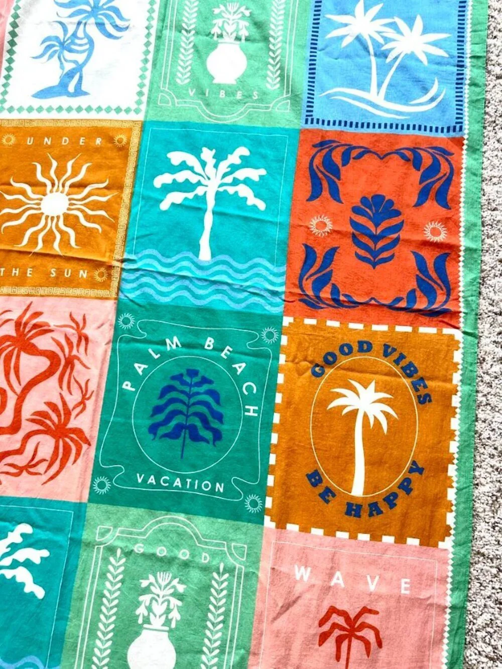 Calypso St. Barth Large Embroidered Travel Wrap Vacation Print Palm Beach